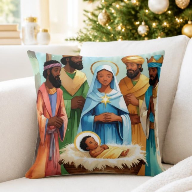 Coussin Ô Nuit Sainte Nativité Noël  (Créateur téléchargé)