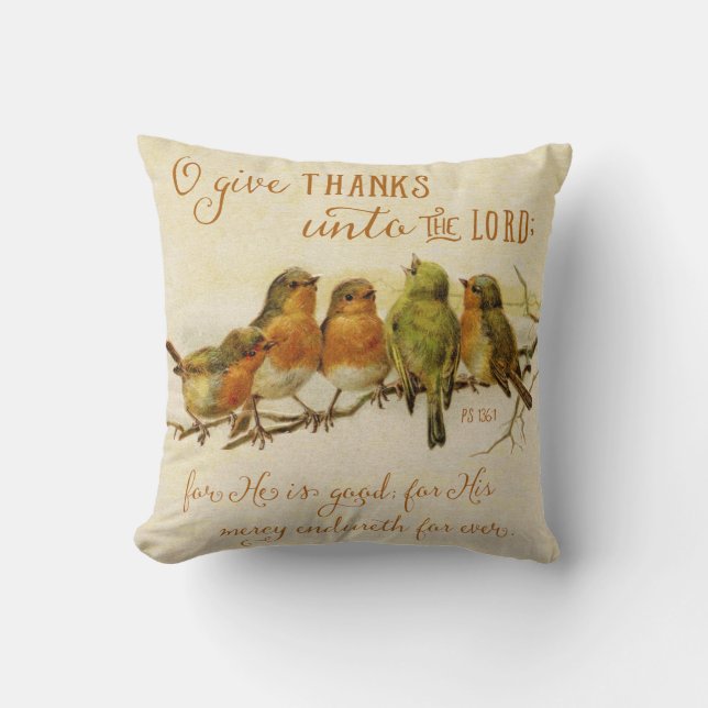 Coussin O Rendez Grâce au Seigneur (Recto)