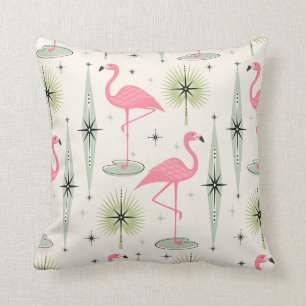 Coussin Oasis atomique avec Flamants roses roses Sac fourr
