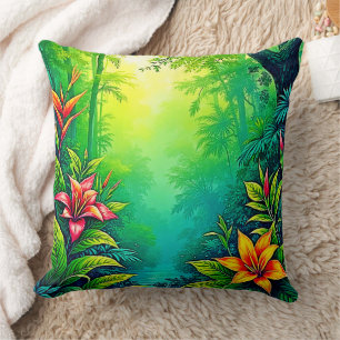 Coussin Oasis de la jungle tropicale luxuriante
