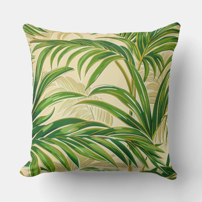Coussin Oasis tropicale luxuriante de palmiers (Recto)