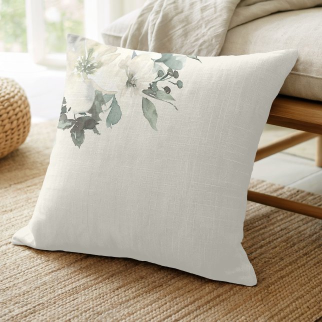 Coussin Oatmeal Moderne Ferme Fleur délicate  (Créateur téléchargé)