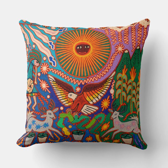 Coussin Oaxaca Mexique Mexique Mexique Tribal maya Art Boh (Recto)