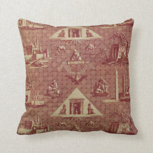 Coussin Oberkampf Manufactory Les Monuments d'Egypte