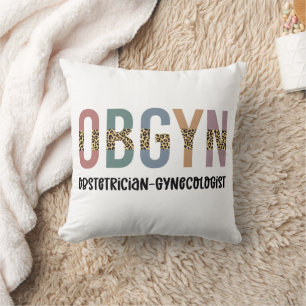 Coussin OBGYN Obstétricien Gynécologue Imprimé Léopard