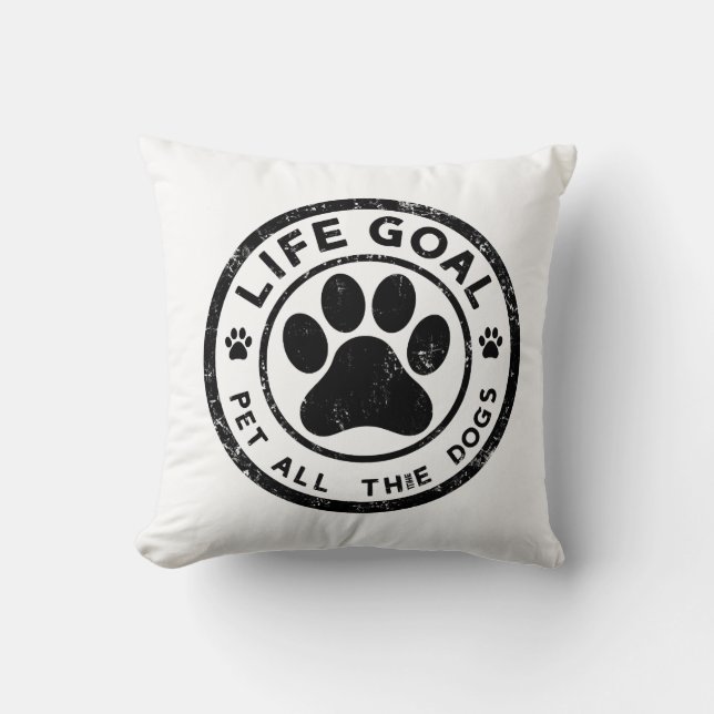 Coussin Objectif de vie Caresser Tous Les Chiens Copie Cop (Recto)