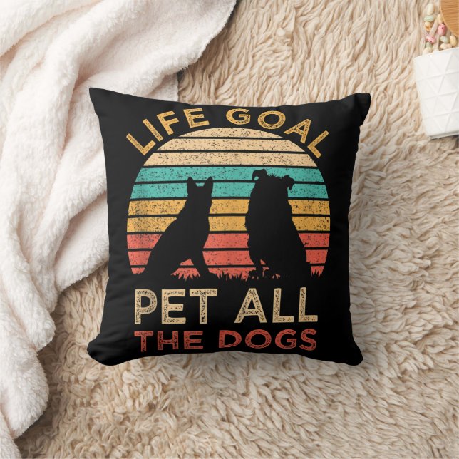 Coussin Objectif de vie Caresser tous les chiens Drôle Ama (Couverture)