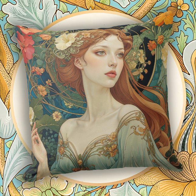 Coussin 	Objet de décoration Art Nouveau romantique (Créateur téléchargé)