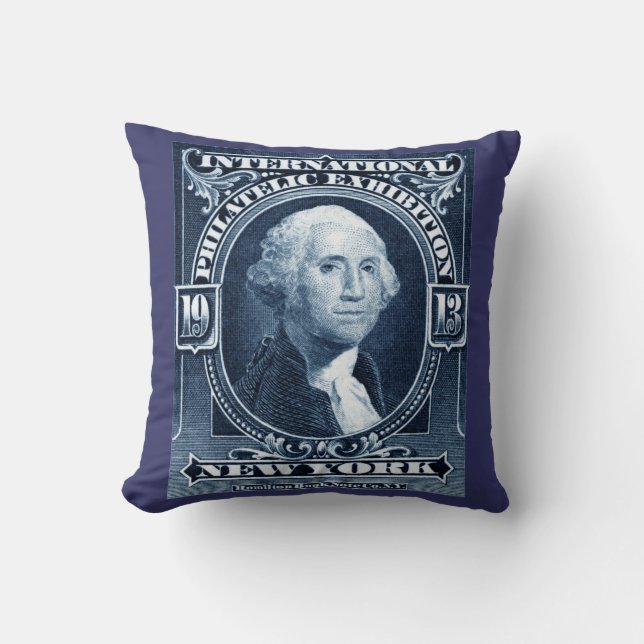 Coussin Objet exposé 1913 philatelique de New York (Recto)