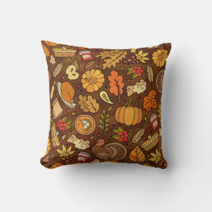 Coussin Objets d'action de grâce : dessin animé motif colo