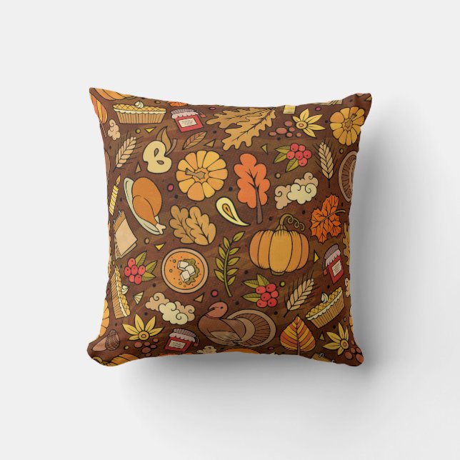 Coussin Objets d'action de grâce : dessin animé motif colo (Recto)