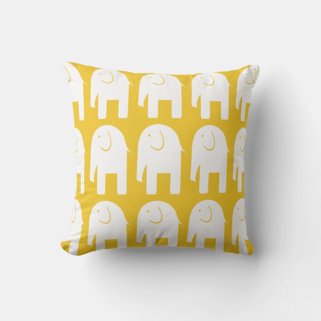 Coussin Objets superflus sur le jaune (Recto)