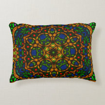 Coussin oblong du mandala 1 de Tiffglow