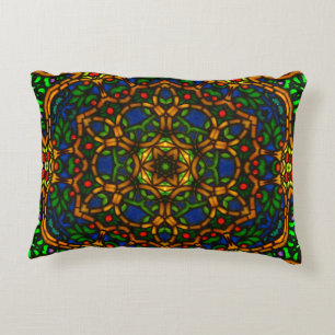 Coussin oblong du mandala 1 de Tiffglow