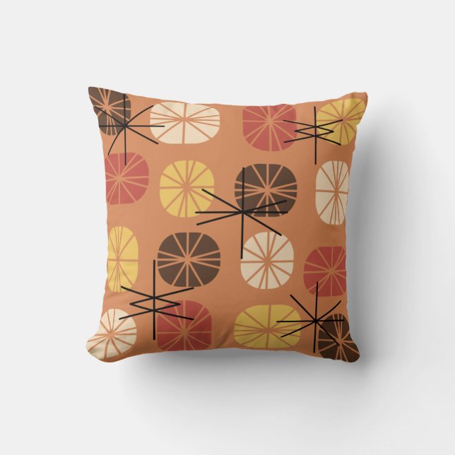 Coussin Oblongs Motifs du milieu du siècle Autumn Orange (Recto)