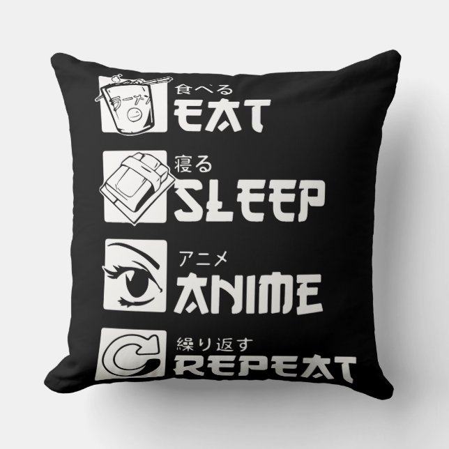 Coussin Obs contention pour l'anime : Manger, Dormir, Anim (Recto)