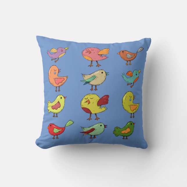 Coussin Observateurs d'oiseaux (Recto)