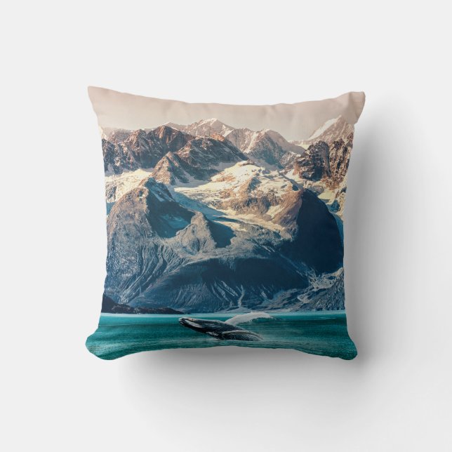 Coussin Observation des baleines de l'Alaska : excursion e (Recto)