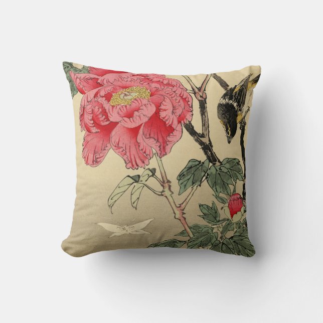 Coussin Observation d'oiseau un papillon (Recto)