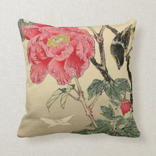 Coussin Observation d'oiseau un papillon