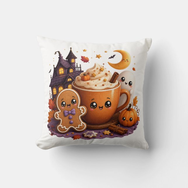 Coussin Obtenez les plus beaux dessins de Halloween de des (Recto)