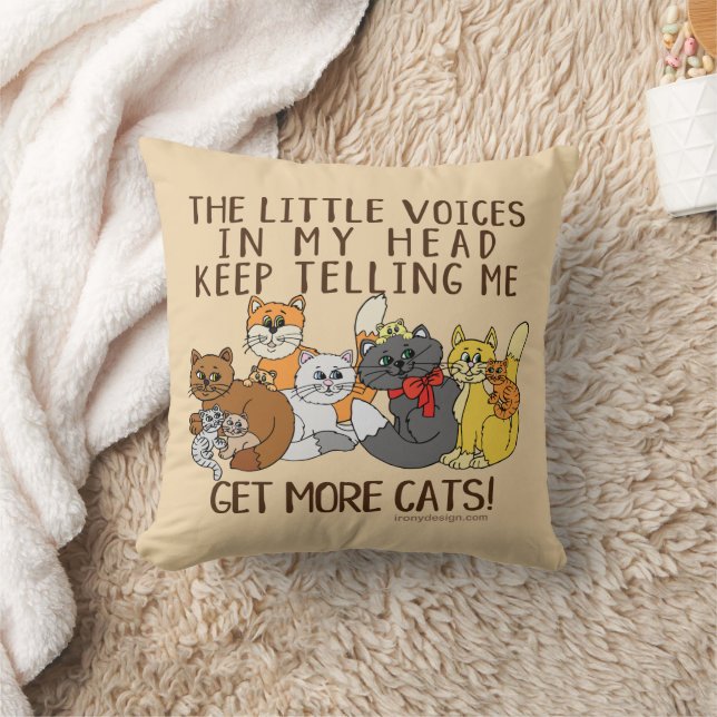 Coussin Obtenir Plus De Chats Drôle Dire (Couverture)