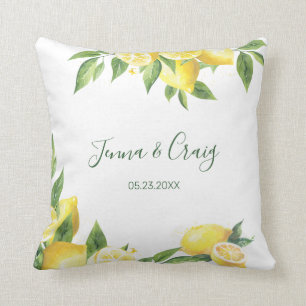 Coussin Occasion spéciale d'aquarelle de citron