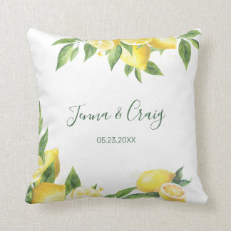 Coussin Occasion spéciale d'aquarelle de citron