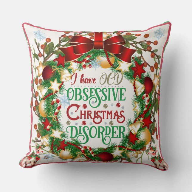 Coussin OCD & Joyeux Xmass : Un rappel festif (Recto)