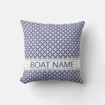 Océan Bleu & Blanc Petit Motif géométrique. Bateau
