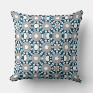 Coussin Océan bleu gris blanc Cercles connectés Motif