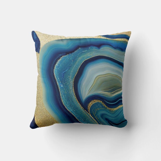 Coussin Océan Bleu Mer Éclat (Verso)