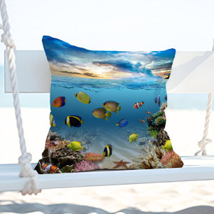 Coussin Océan Corail Reef Poisson tropical