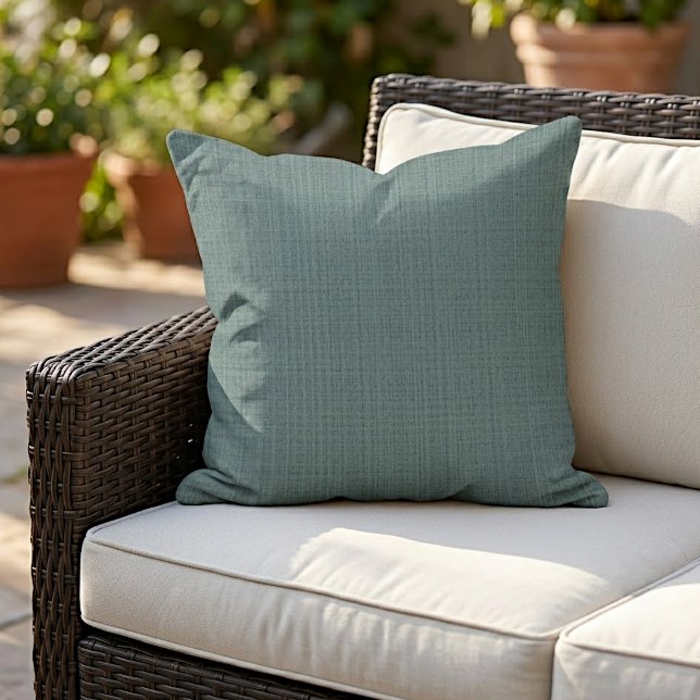 Coussin Océan foncé vert bleu gris motif de tissage (Créateur téléchargé)