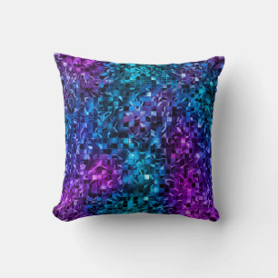 Coussin Océan Glamour Bleu et Rose Paillettes