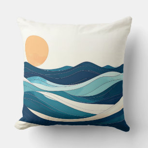 Coussin ocean mug, waves design, minimalist mug, coastal l