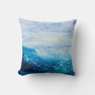 Coussin Ocean wave painting, sea foam