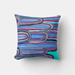 Coussin Ocean Waves motif bleu aqua
