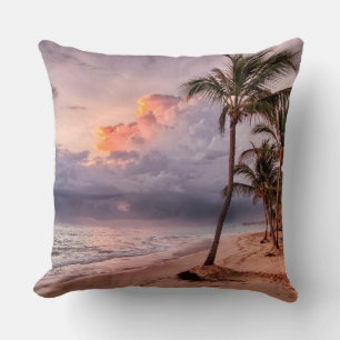 Coussin Ocean Waves Sandy Beach Sunset