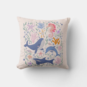 Coussin Ocean Whimsy : Charmantes créatures sous-marines