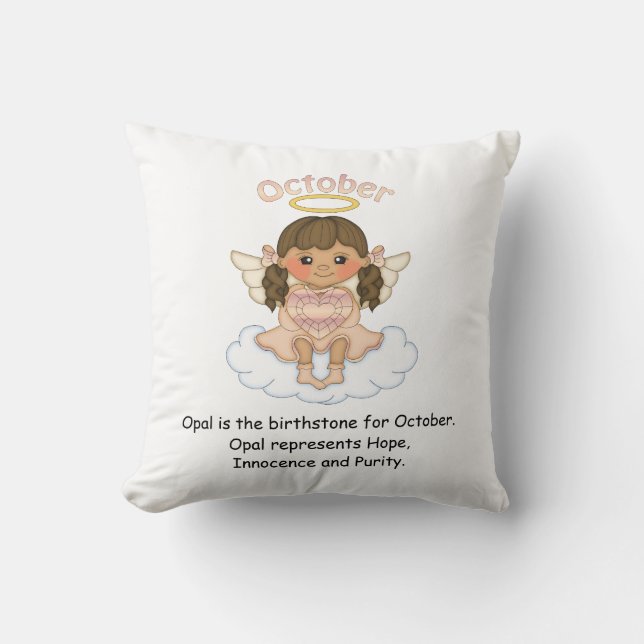 Coussin Octobre Ange Brunette (Recto)
