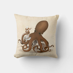 Coussin Octopus avec flacon de laboratoire Steampunk Chimi