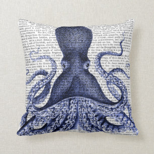 Coussin Octopus bleu