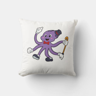 Coussin Octopus comme magicien avec Casquette
