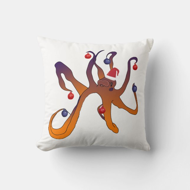 Coussin Octopus Holiday Art (Recto)