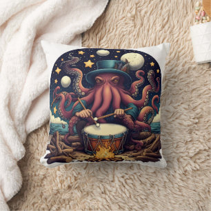 Coussin Octopus Qui Tombe Sous Les Étoiles Au Bord De L'Oc