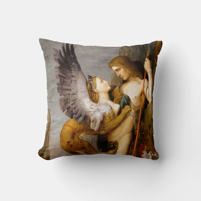 Coussin Oedipe et le sphinx par Gustave Moreau (Recto)