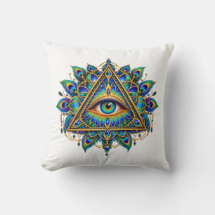 Coussin Œil Chevron Saphir