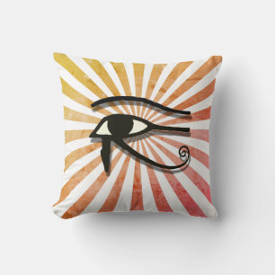 Coussin Oeil de Horus Symbole égyptien Dessin rétro soleil