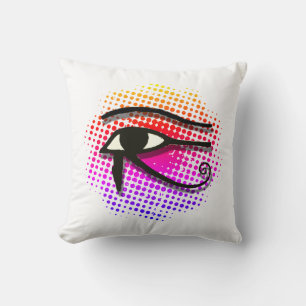 Coussin Oeil de Horus Symbole égyptien Vortex coloré
